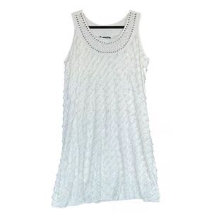 Saint Tropez West‎ Dress Womens Size Small White Coastal Boho Coquette Feminine